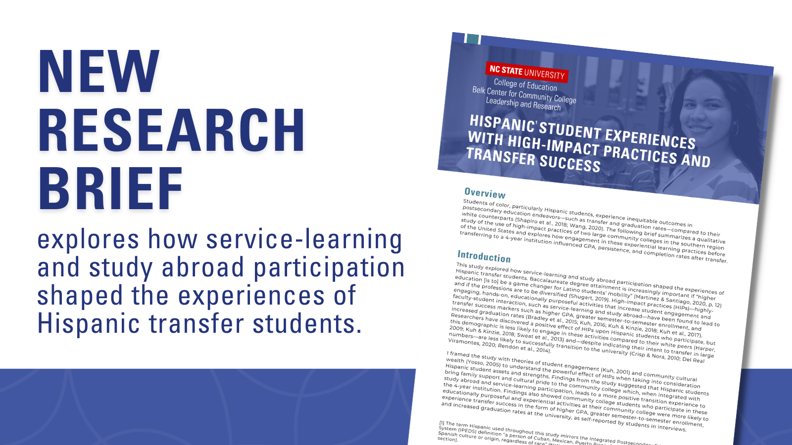 New research brief explores how service-learning and study abroad participation shaped the experiences of Hispanic transfer students